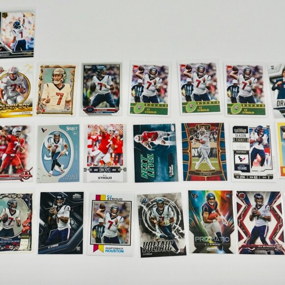 33x CJ Stroud Football RC Card Lot TEXANS OHIO STATE w/ Prizm Select Optic+ $$$ - Picture 1 of 3